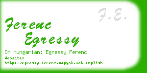 ferenc egressy business card